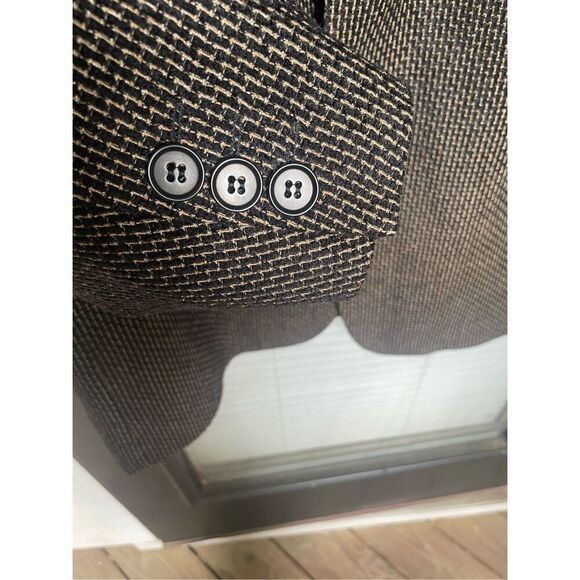 Paul Zileri Wool Blend Gruppo Blazer Black Gold Metallic Size L 52 - Picture 10 of 16